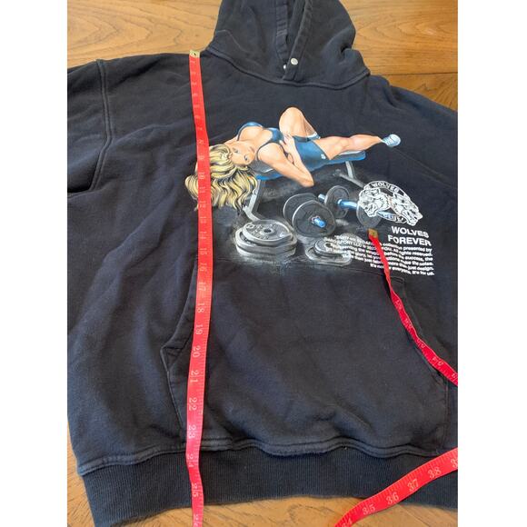 Darc Sport Wolves Black Hoodie  Sweatshirt Body Building Mens Large - Picture 6 of 8